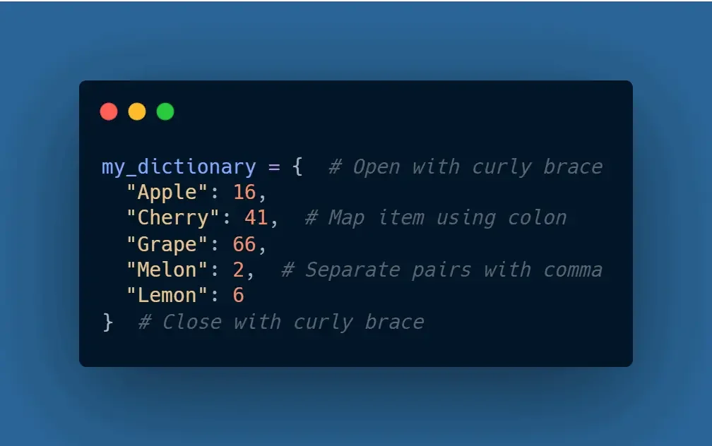 Python code snippet showing simple syntax